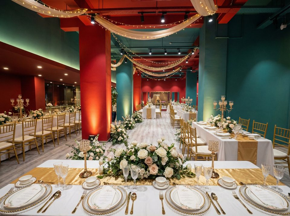 Wedding and celebration setups at Yutori Spaces, Bengaluru
